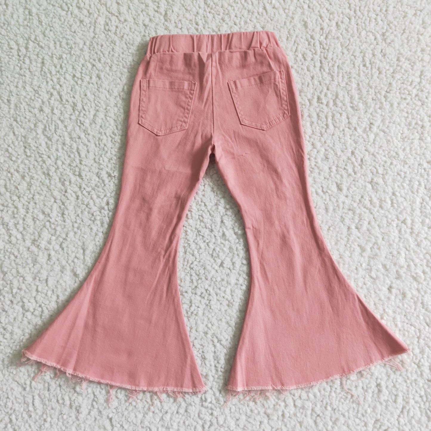 Pink jeans Distressed Flare Pants