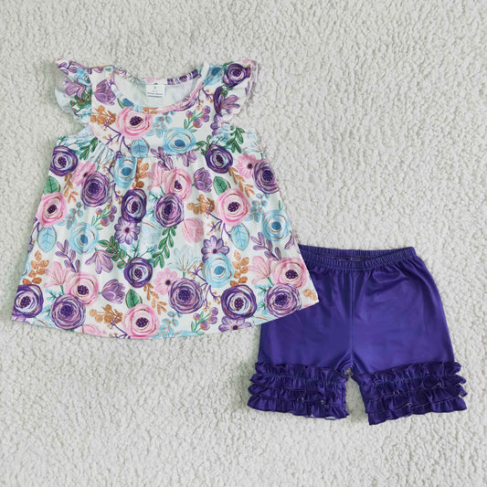 Purple flowers summer set