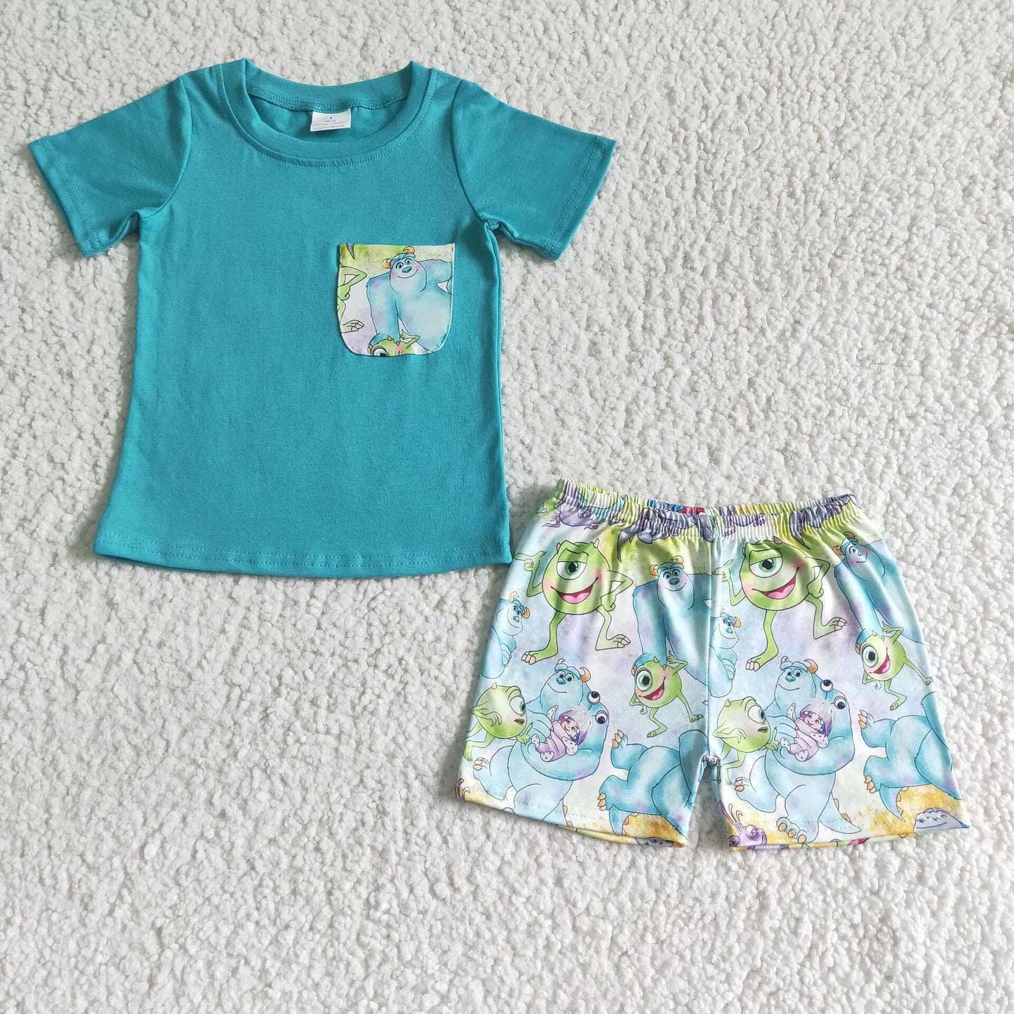 Blue Cartoon Boy Summer Set