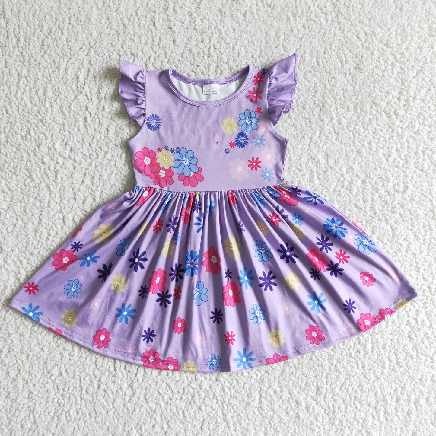 big skirt Purple Flower girls dress