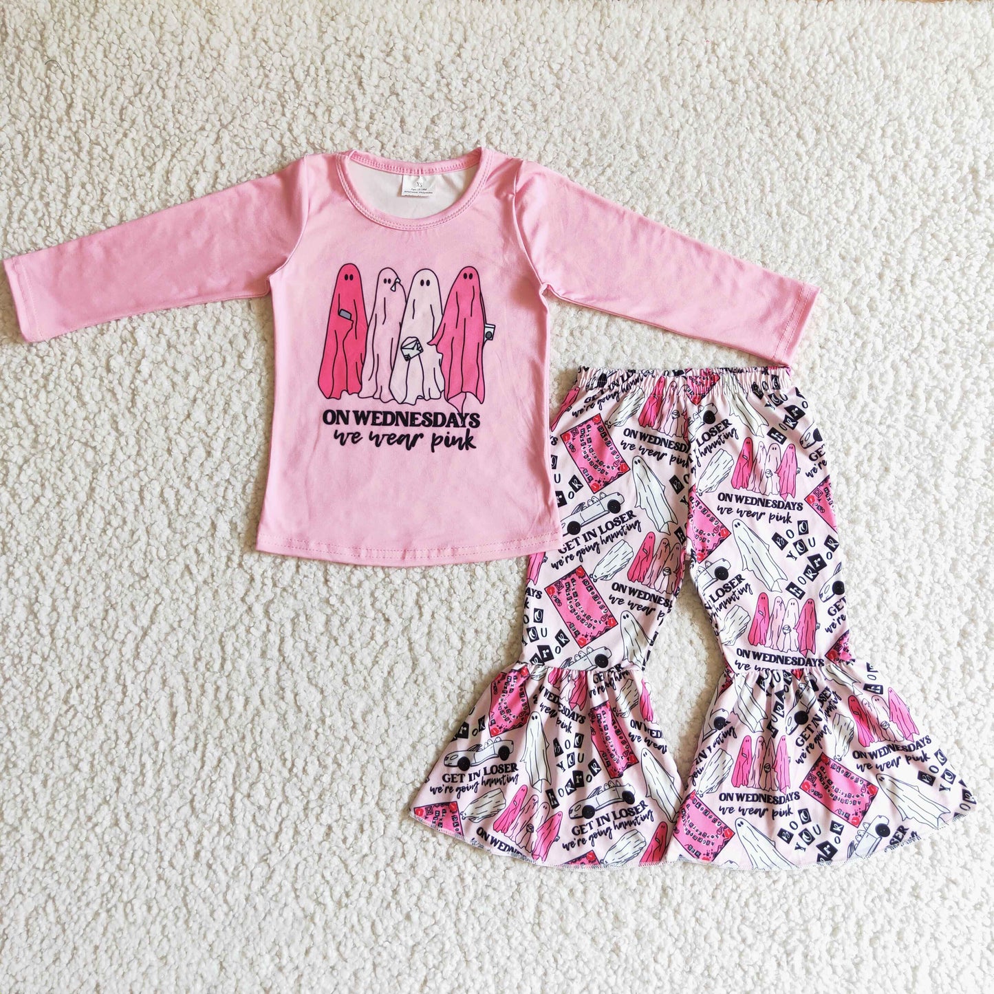 Pink Cartoon Suit Girls Set