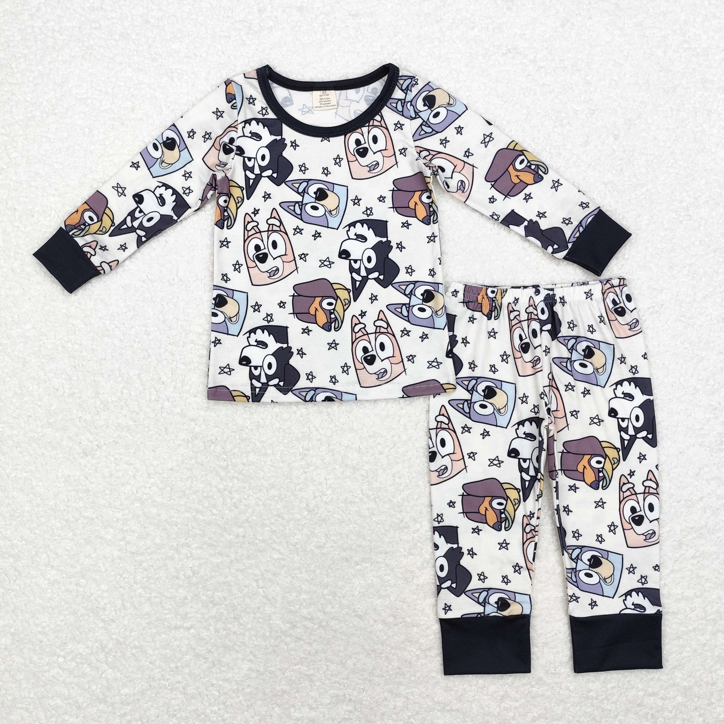 Halloween black Dog Print long sleeve pajamas