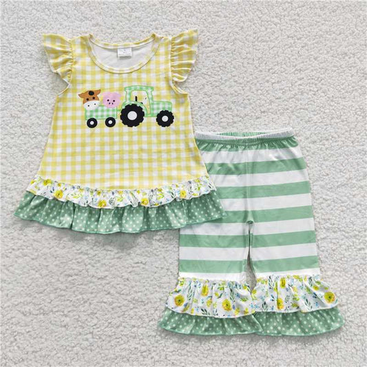 Yellow plaid Car Boutique girl outfits