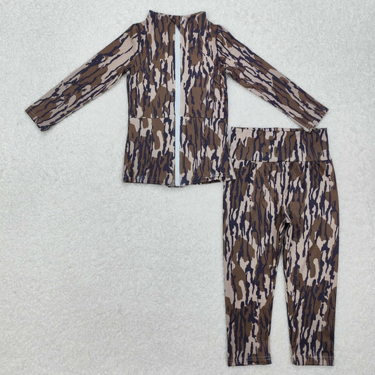 camo yoga Girls Set