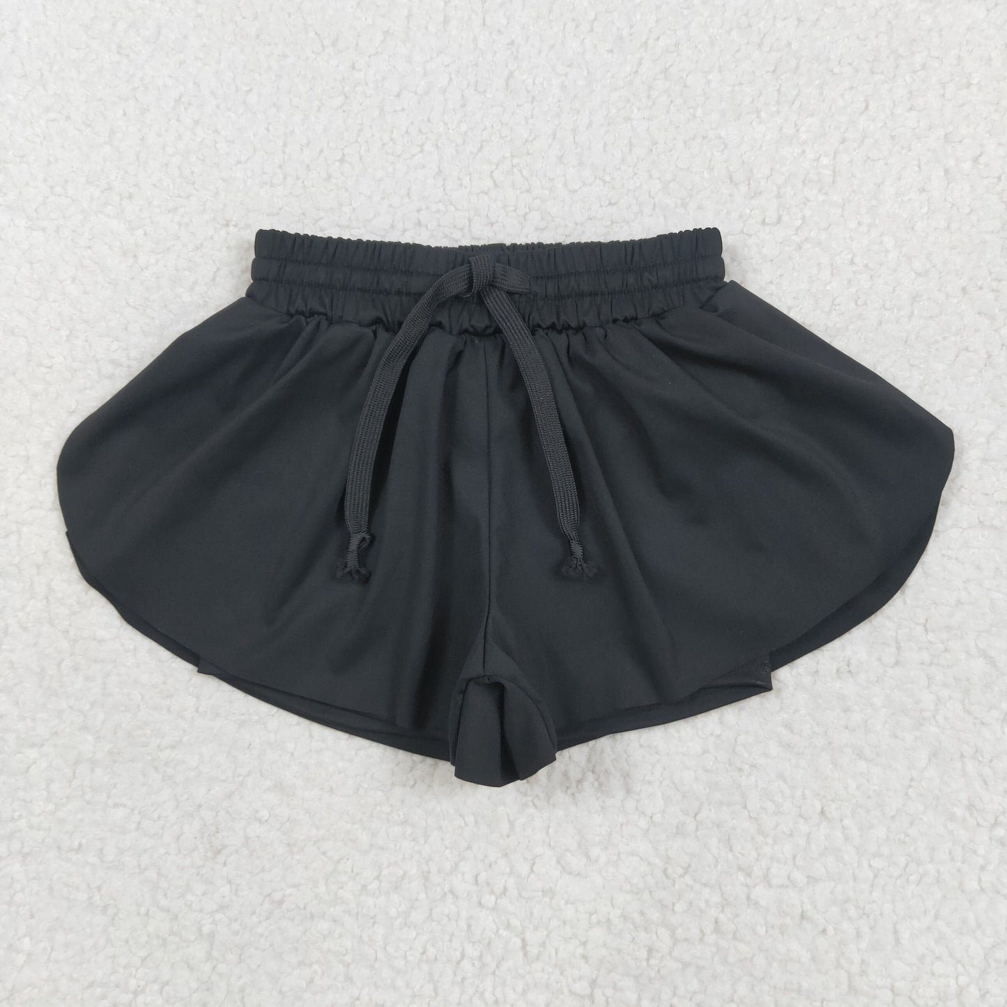 Black solid Kids yoga Short