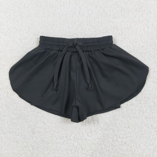 Black solid Kids yoga Short