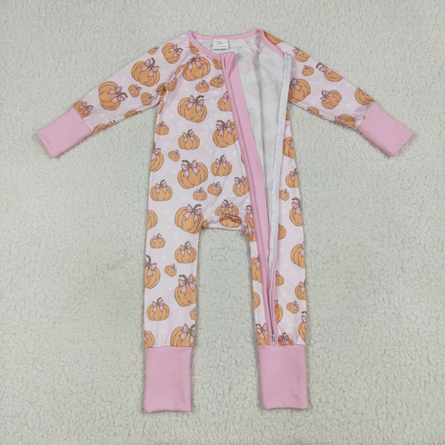 pink pumpkin Print Baby Romper LR2271