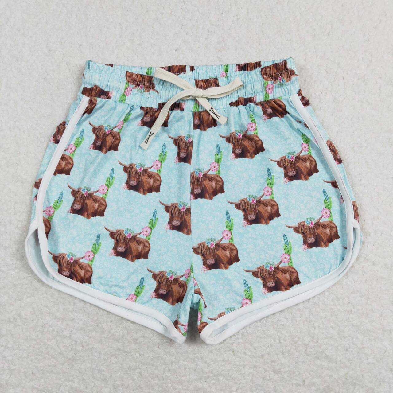 Blue floral Cow Short