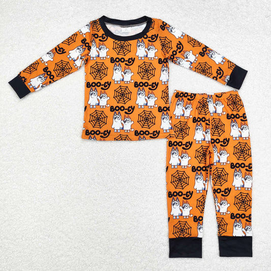 Halloween dog Print long sleeve pajamas