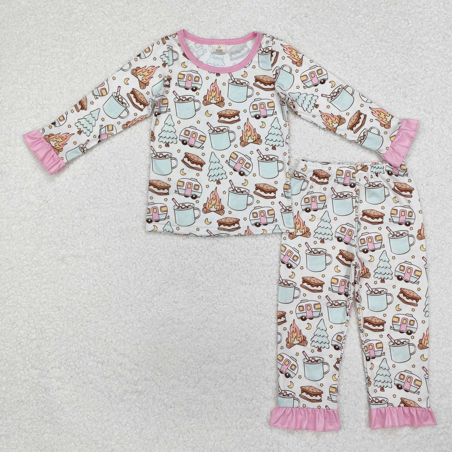 Christmas tree print Long Sleeve Pajamas ( material contains bamboo ）