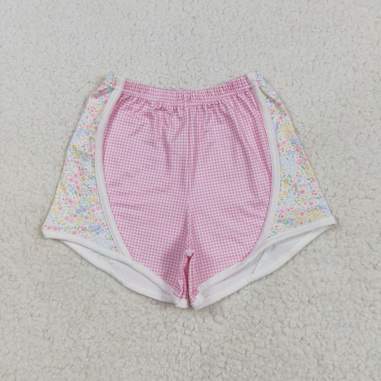 flowers plaid Kids  Short
