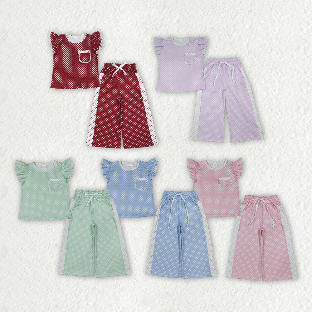 Boutique Colorful Dots Cute Sister Matching Girls Outfits