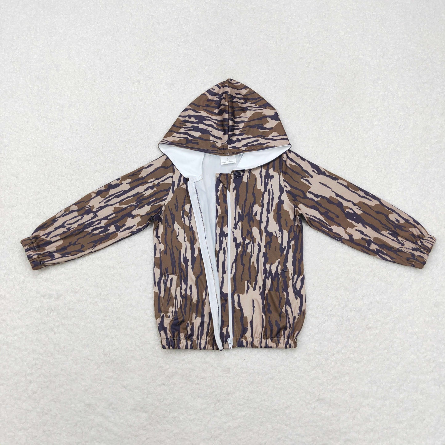Green Camo With Zipper Coat