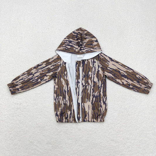 Green Camo With Zipper Coat