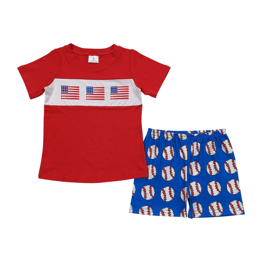 July of 4th flag print boy set