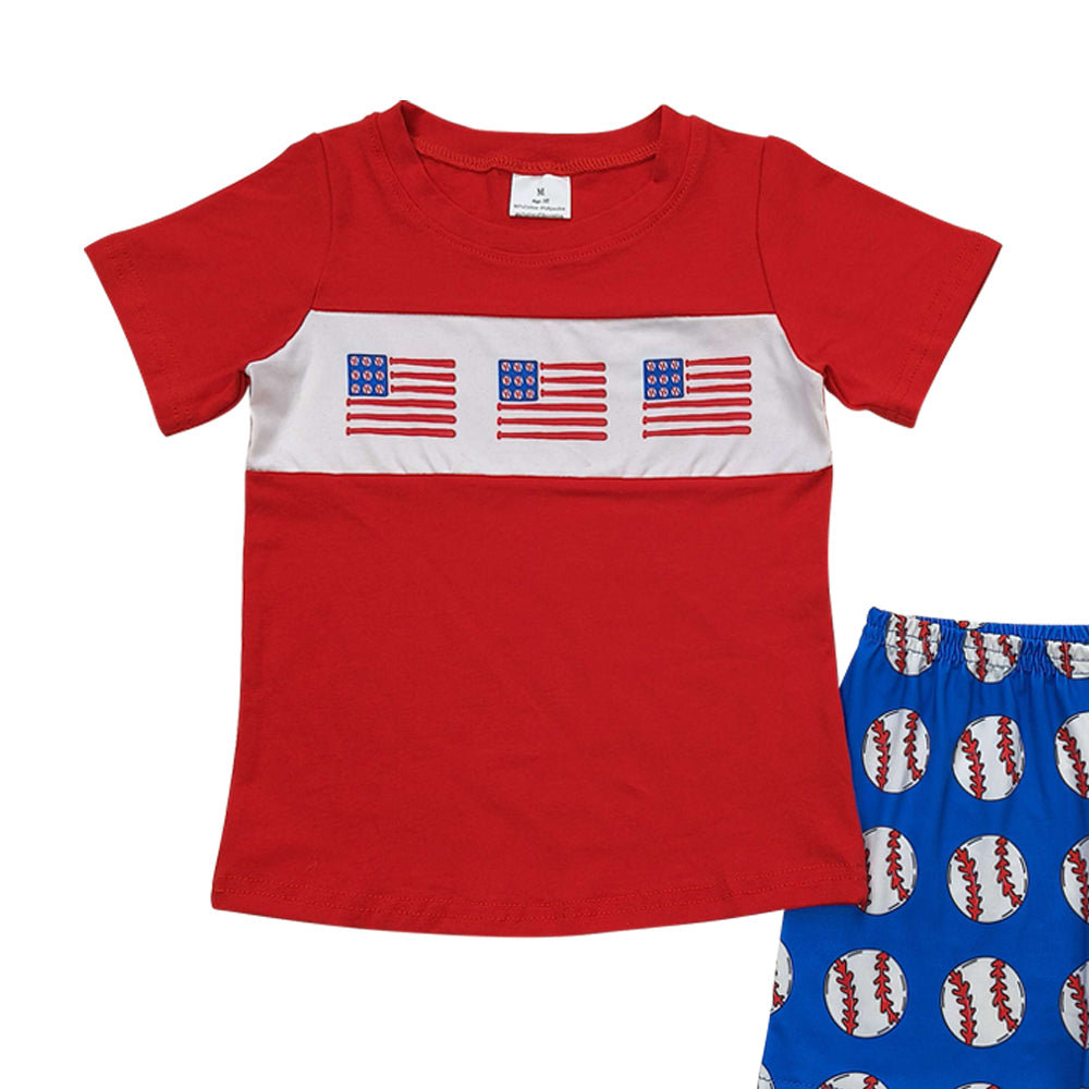 July of 4th flag print boy set