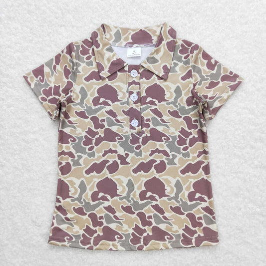 camo print With Button Boy Shirt