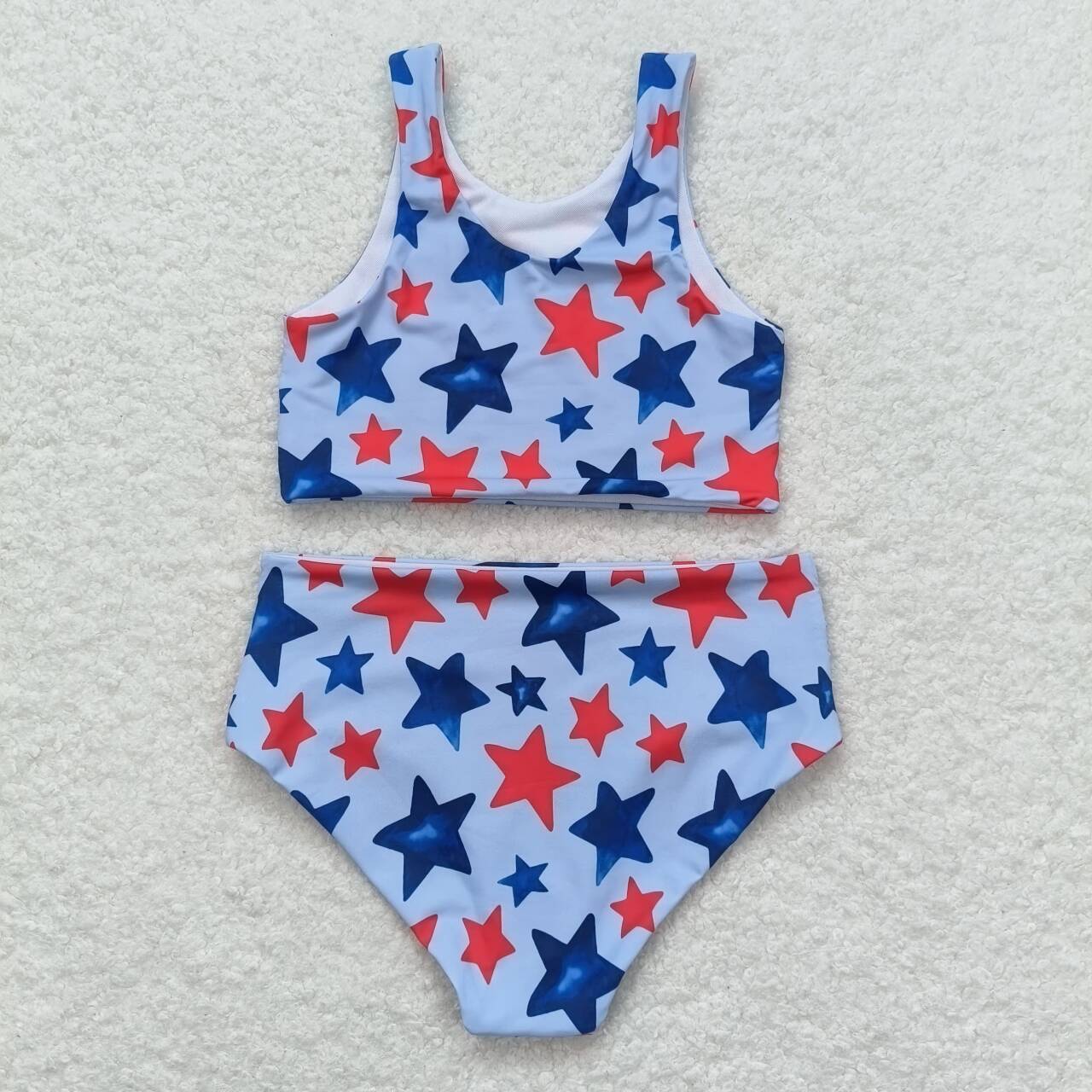 July of 4th star print short sleeve Swimsuit