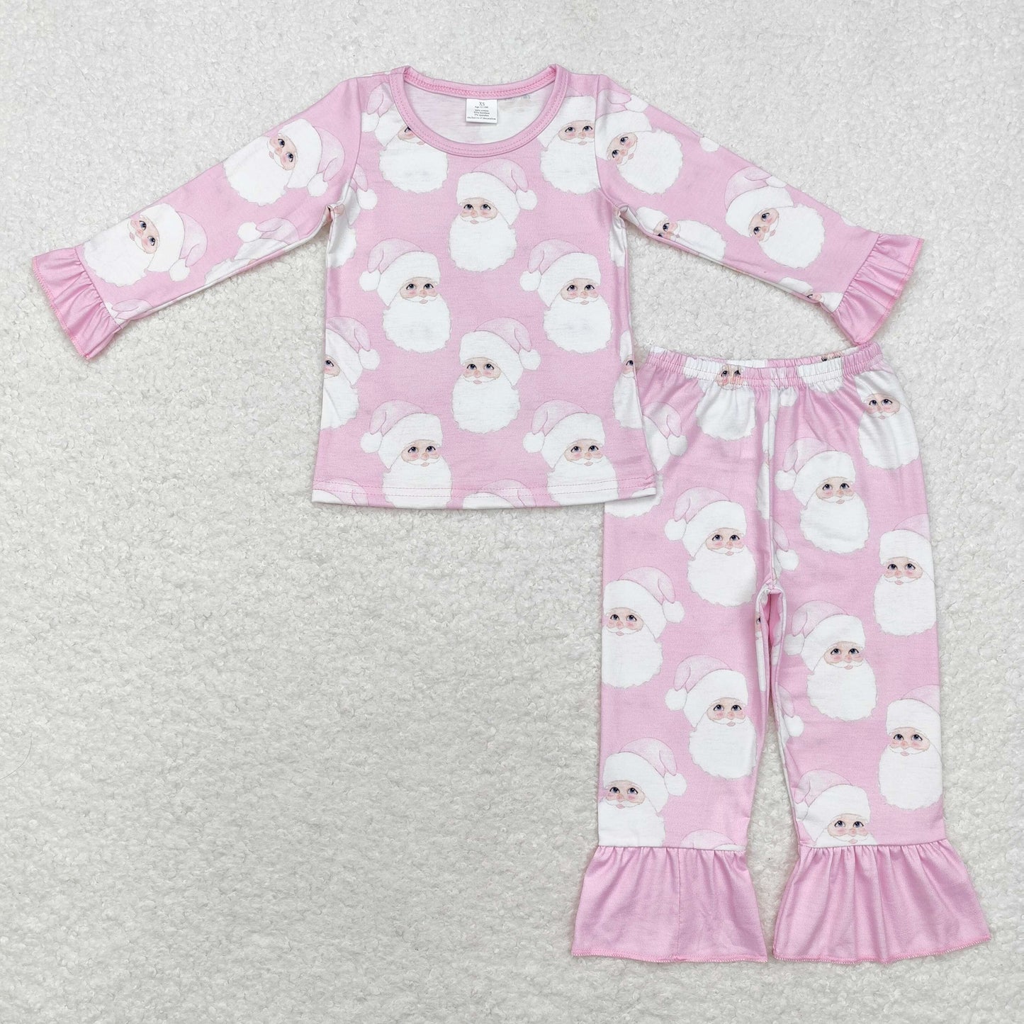 Christmas Pink Santa Long Sleeve Pajamas