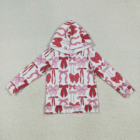 Pink Red bows print hoodiesGT1059