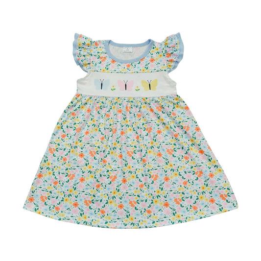 flower Butterfly print Girls Dress