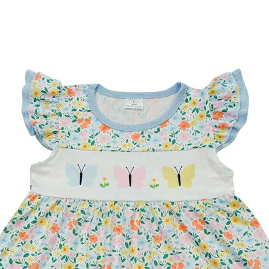 flower Butterfly print Girls Dress