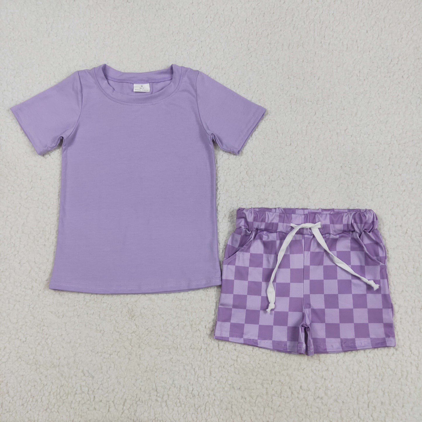 Purple plaid girl Set