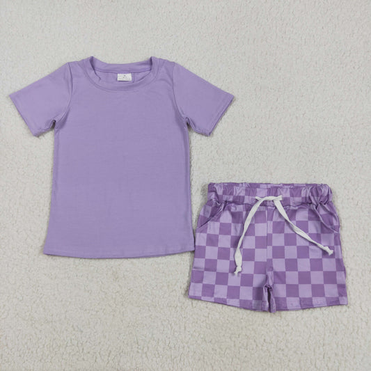 Purple plaid girl Set