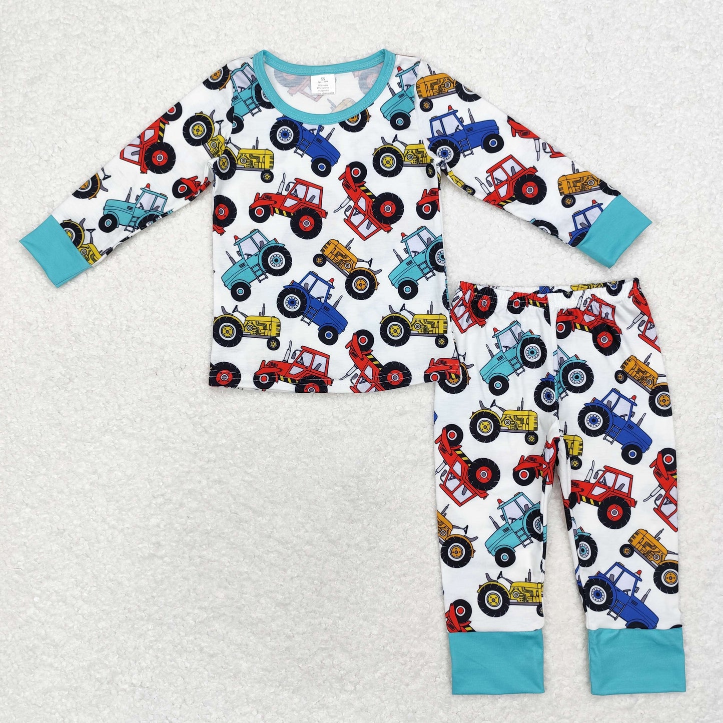 Blue Car Print Long Sleeve Pajamas