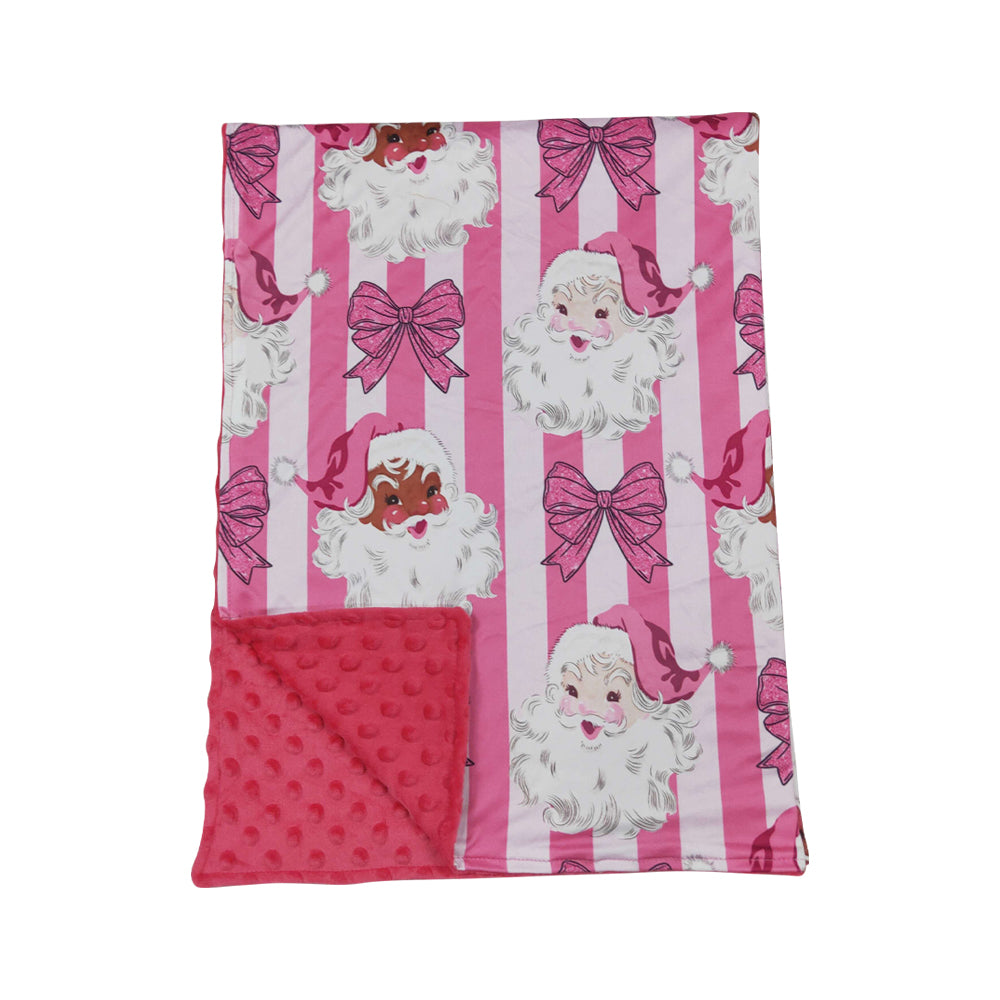 Christmas Pink Santa Print kids Blanket BL0255