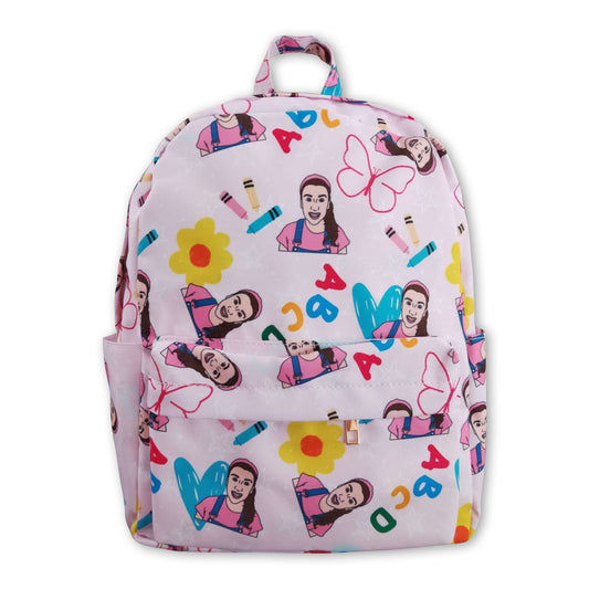 Pink Cartoon Print BACKPACK