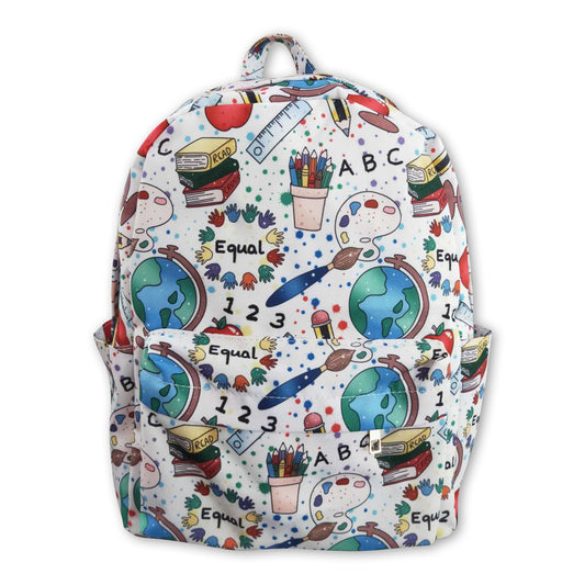 Blue Back To School Print BACKPACK