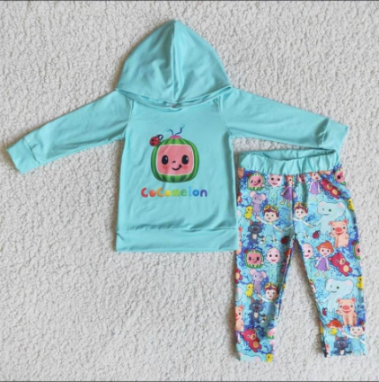 Blue Cartoon Jogger Outfit