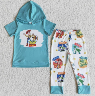 Blue Cartoon Short Jogger