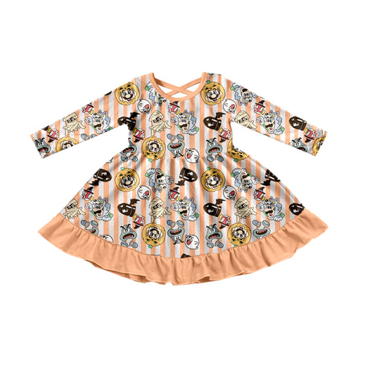 pre-order cartoon print Girls Dress（split 5.8