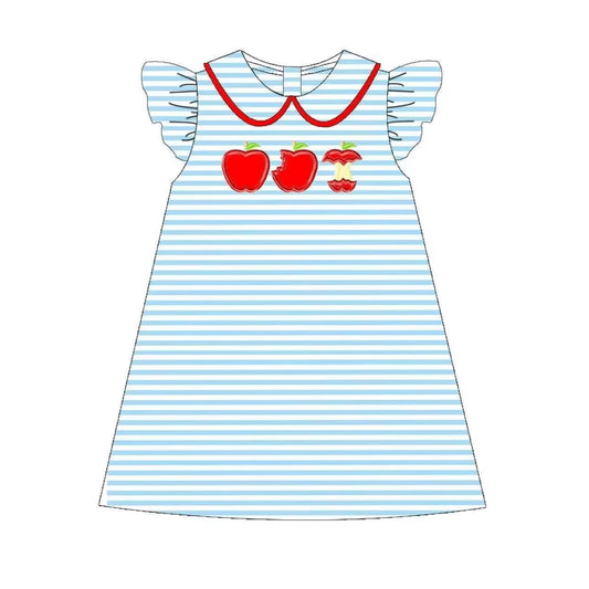 pre-order back to school apple print Girls Dress（split 5.14)