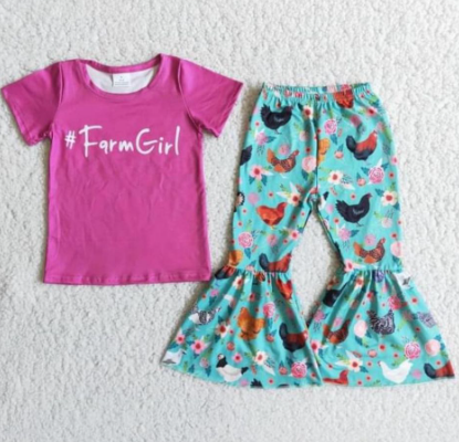 farm girl chicken Boutique girl outfit