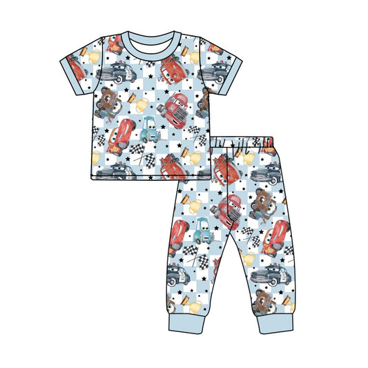 Pre-order Blue cartoon print short sleeve pajamas (split 5.24