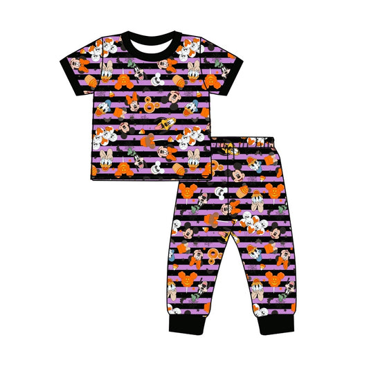 Pre-order Halloween purple cartoon print short sleeve pajamas (split 5.24