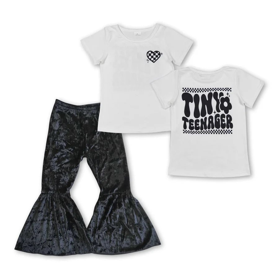Black Short Bell Pants Girls Set gspo1957
