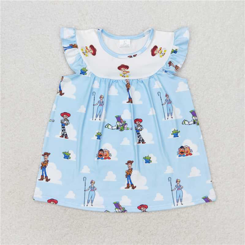 Blue Cartoon Girls top GT0592