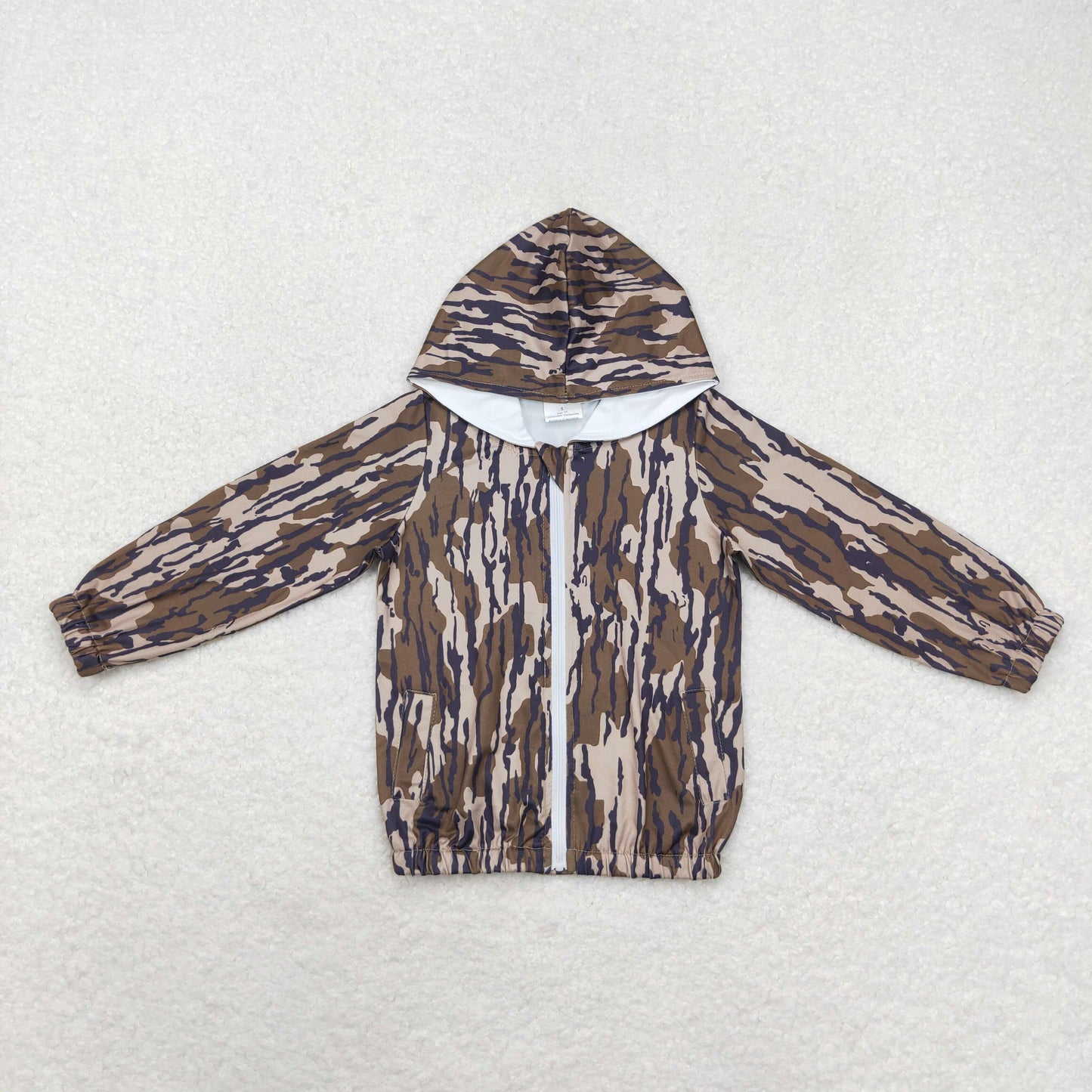 Green Camo With Zipper Coat