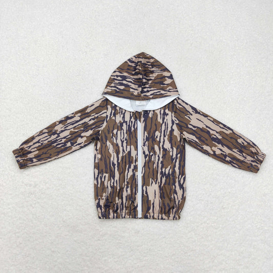 Green Camo With Zipper Coat