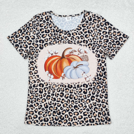 Adult leopard pumpkin Print Short Shirt