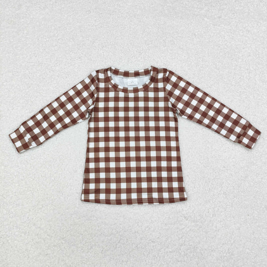 Brown plaid Long Sleeve Shirt