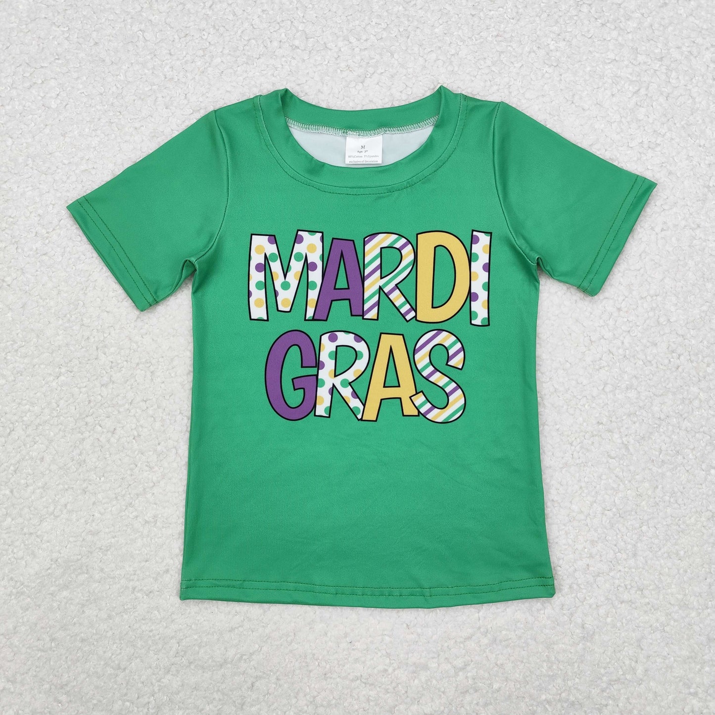 Mardi Gras Green letter Shirt
