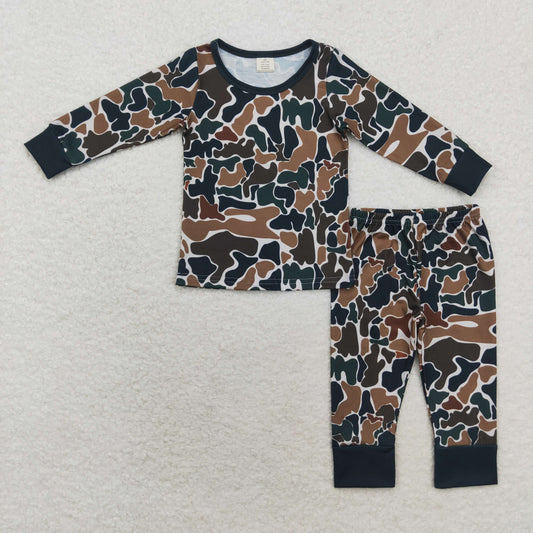 Camo Print Long Sleeve Pajamas