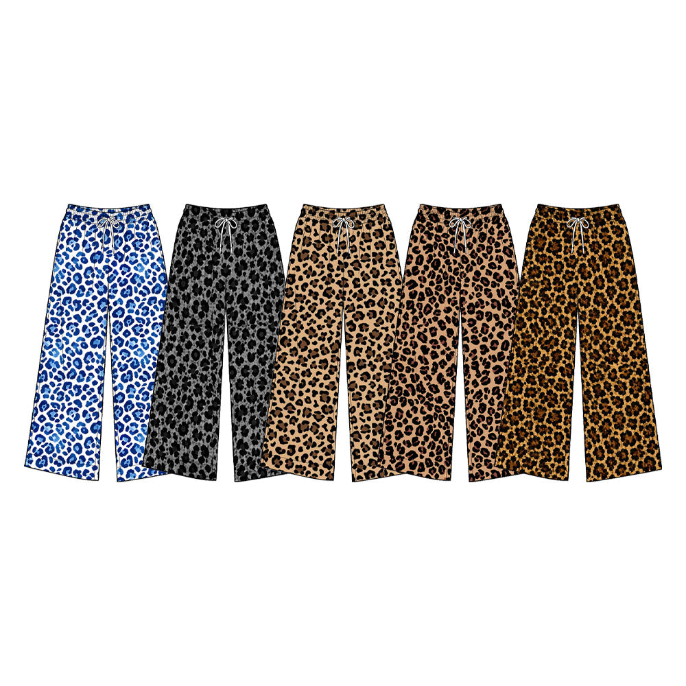 Preorder MOQ 5 pcs Each Style Fashion Leopard Adult Women Yoga Wide Leg Pants