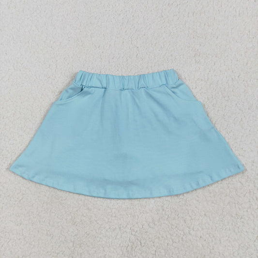 Blue solid print short yoga  skirt