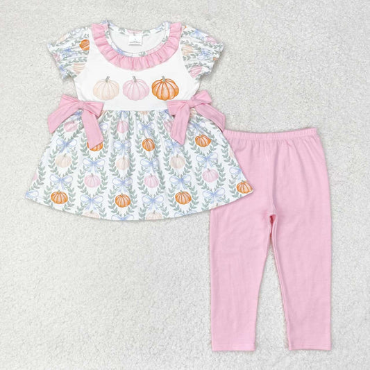 Halloween Pink Pumpkin Girls Set